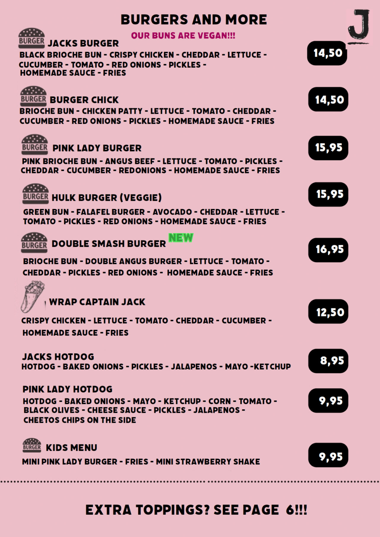 Menu | Jacks and Waffles