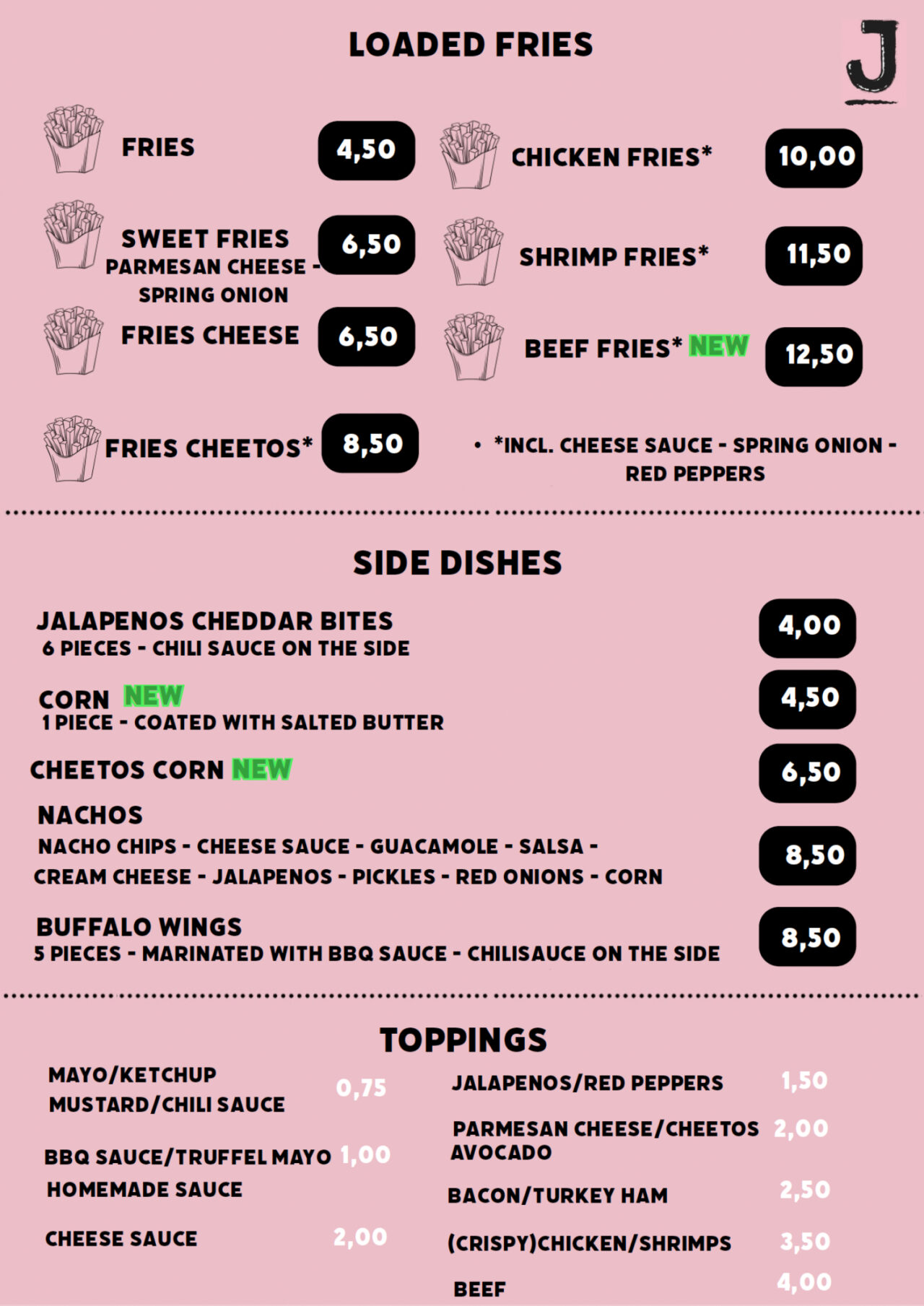 Menu | Jacks and Waffles