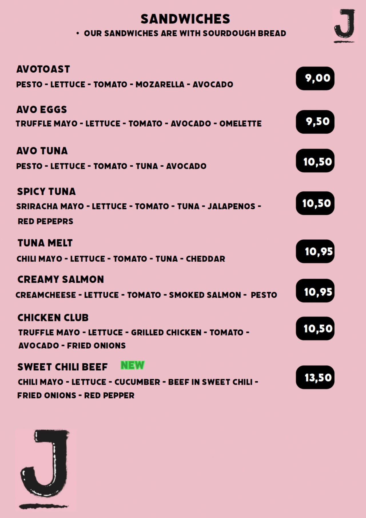 Menu | Jacks and Waffles